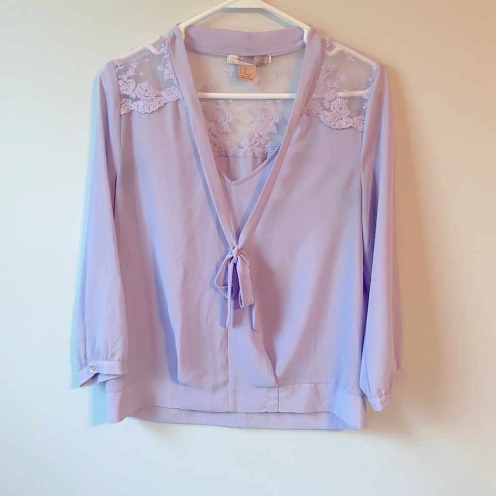 Lavender sheer long sleeve.